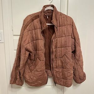 Free People Quilted Brown Jacket